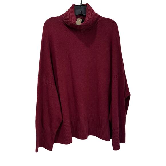 J. Crew Turtleneck Sweater Plus Size 2X Alpaca Merino Wool Blend Red - Picture 1 of 6